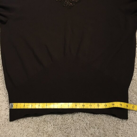 Nygard Collection Rayon High Banded Waist Bead + Lace Collared Top - Picture 14 of 16